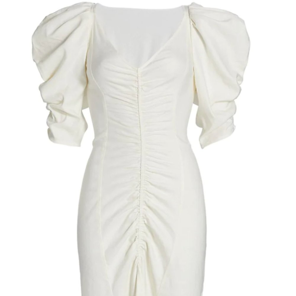Cult Gaia Timea Ruched Puff Sleeve Dress